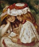 Pierre Auguste Renoir Jeunes Filles lisant painting